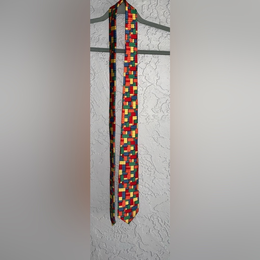 Colorful Block Pattern Tie- 57"